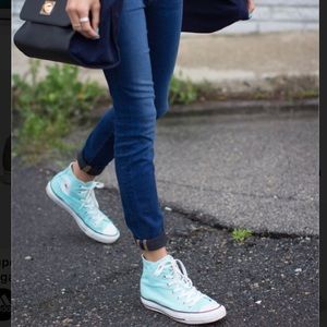 Aqua Blue High Top Converse